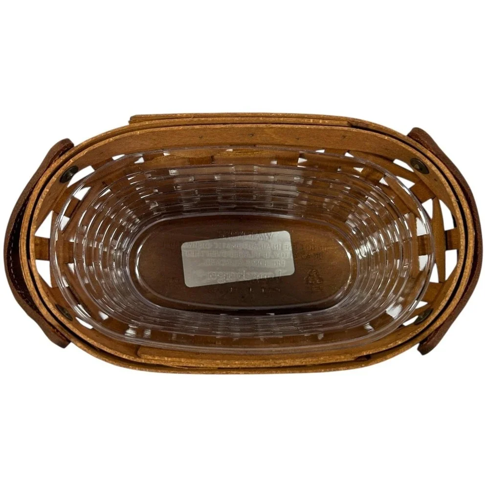 Longaberger JOURNAL Basket in Rich Brown with Protector Flyer Felt Pads 2006